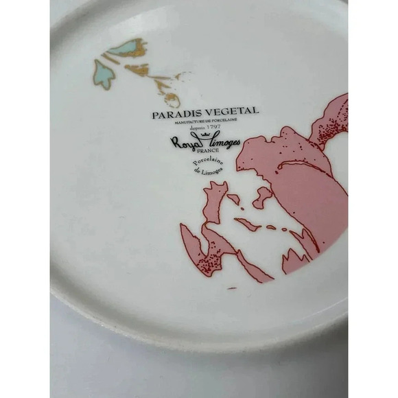 Royal Limoges Paradis Vegetal Salad Dessert Plates France White Porcelain 8.5" - Picture 4 of 5